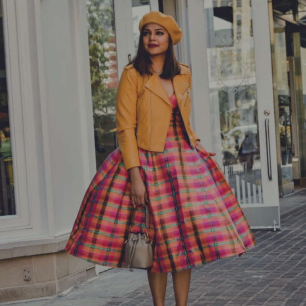 Isaac Mizrahi Target Plaid Sleeveless Silk Dress